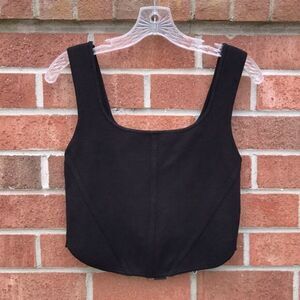 House of Harlow 1960 Luxe Essentials Cropped Tank Top Black sz XL NWT